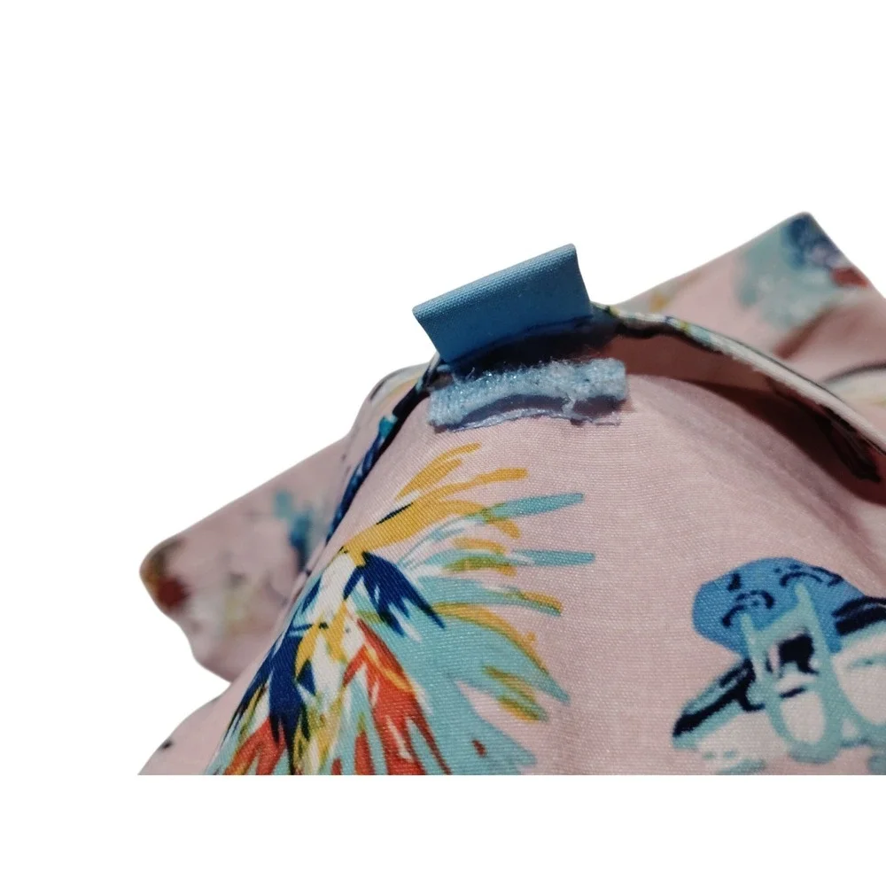 George Mens Swim Trunks Large Pink Tropical Parrot Palm Tree Print Elastic Waist